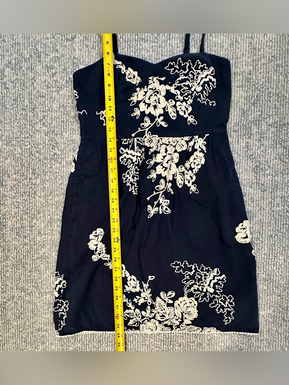 JCrew Factory Mini Sundress 8 Spaghetti Straps Embroidered Floral Cottagecore - Picture 8 of 9